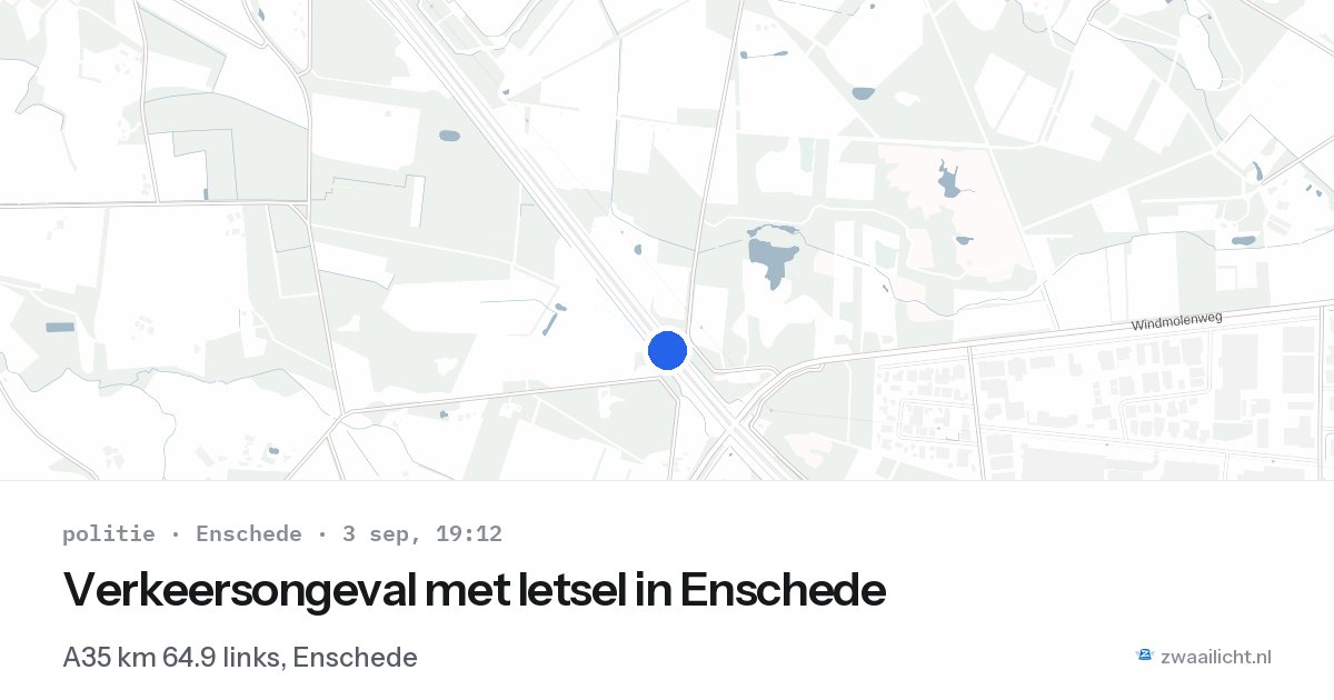 Verkeersongeval met letsel in Enschede — 3 sep 2026