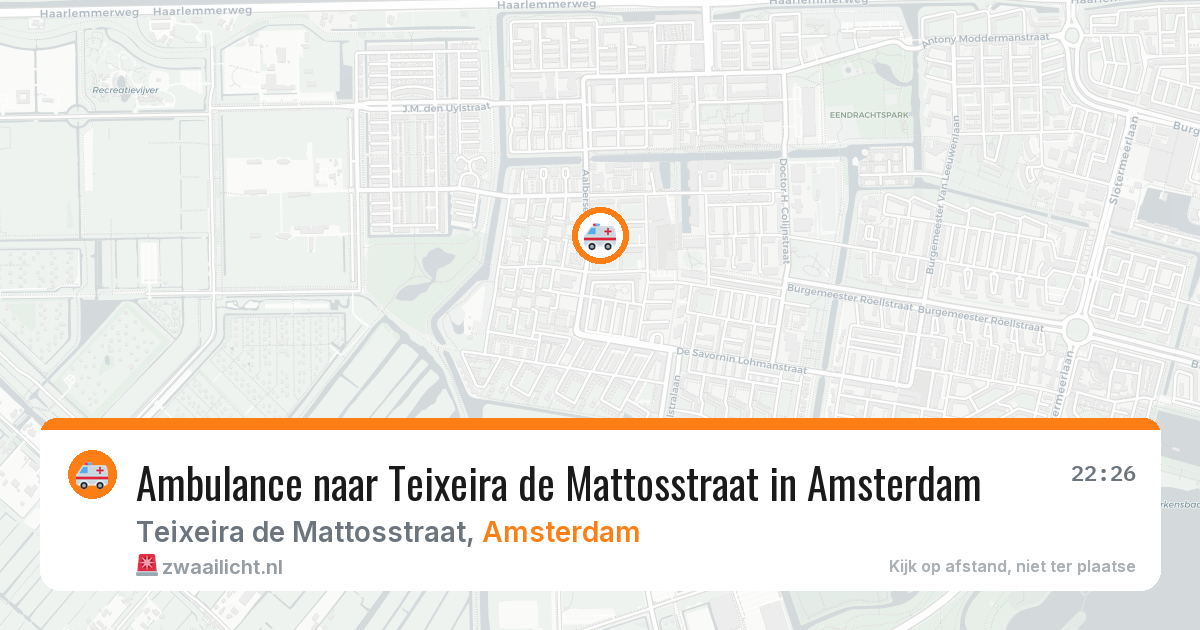 Ambulance naar Teixeira de Mattosstraat in Amsterdam — 1 jul 2026