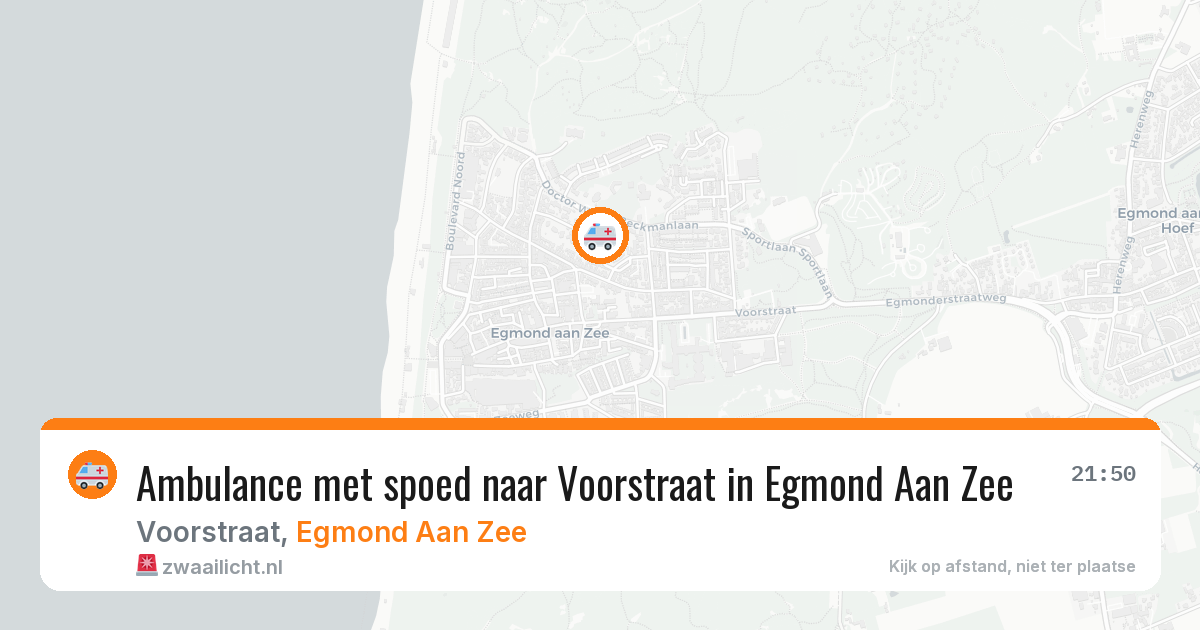 Ambulance met spoed naar Voorstraat in Egmond Aan Zee — 22 apr 2026