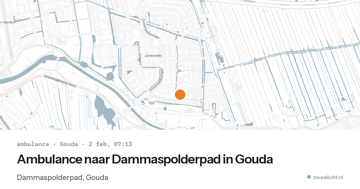Ambulance naar Dammaspolderpad in Gouda — 2 feb 2026