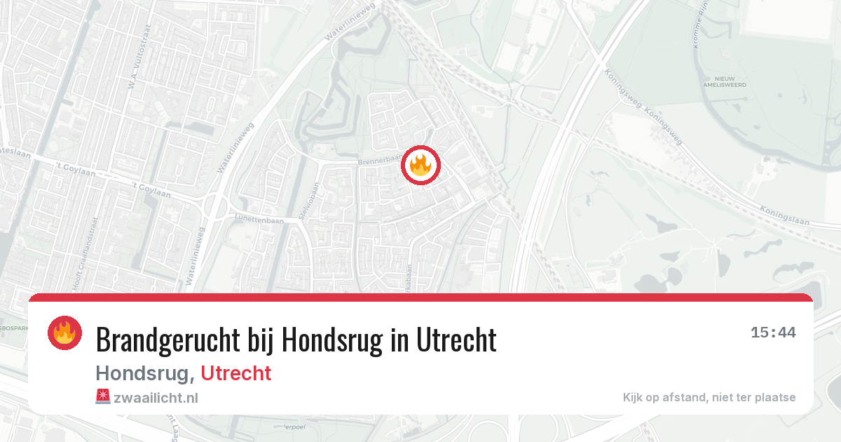 Brandgerucht bij Hondsrug in Utrecht — 10 jun 2026