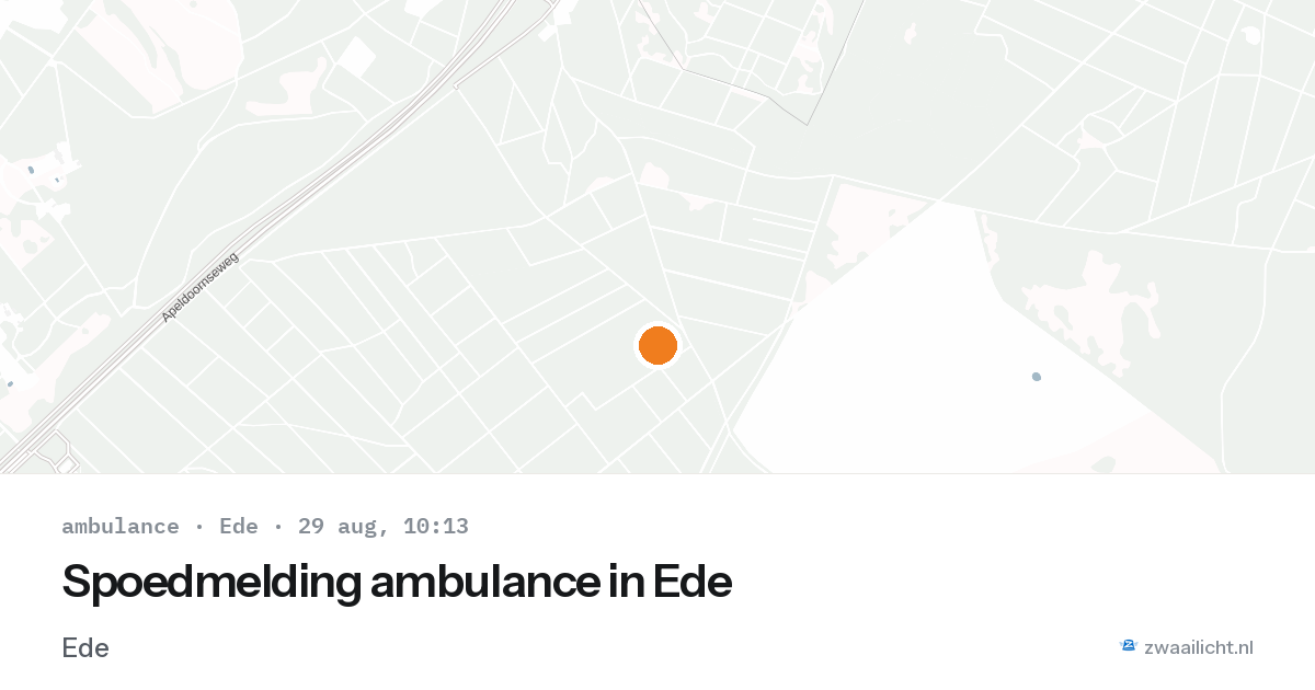 Spoedmelding ambulance in Ede — 29 aug 2026