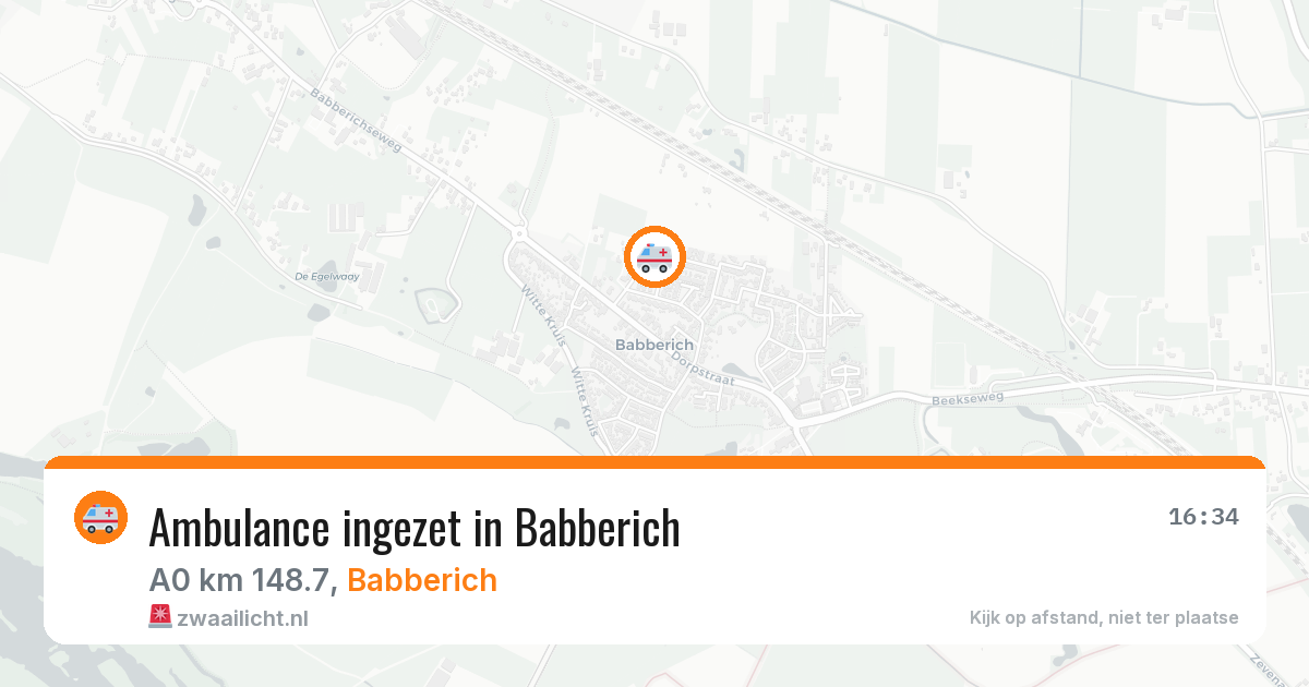 Ambulance ingezet in Babberich — 25 apr 2026