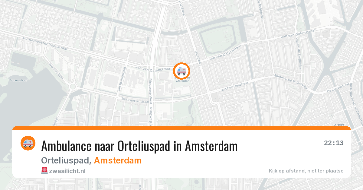 Ambulance naar Orteliuspad in Amsterdam — 22 jun 2026