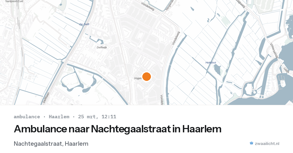 Ambulance naar Nachtegaalstraat in Haarlem — 25 mrt 2026