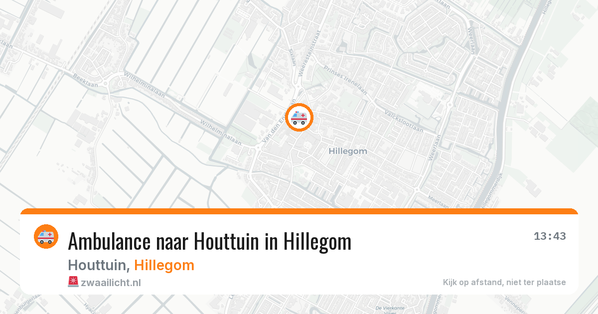 Ambulance naar Houttuin in Hillegom — 1 aug 2026