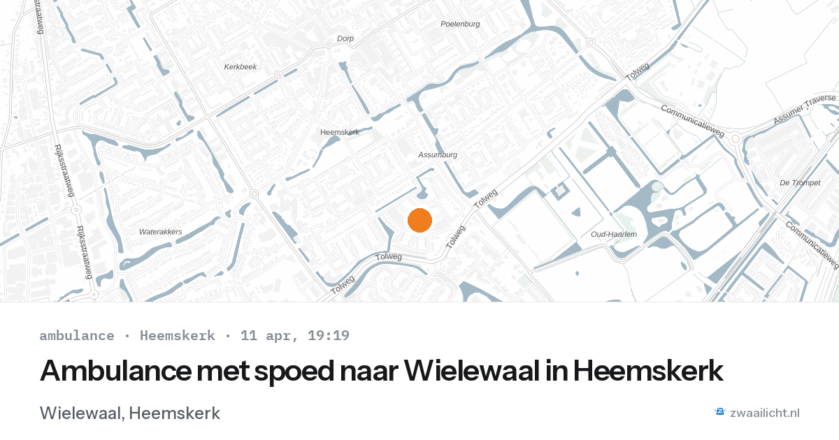 Ambulance met spoed naar Wielewaal in Heemskerk — 11 apr 2026