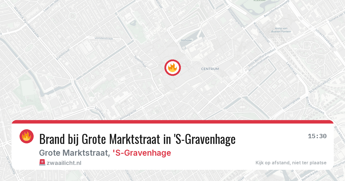 Brand bij Grote Marktstraat in 'S-Gravenhage — 8 mei 2026