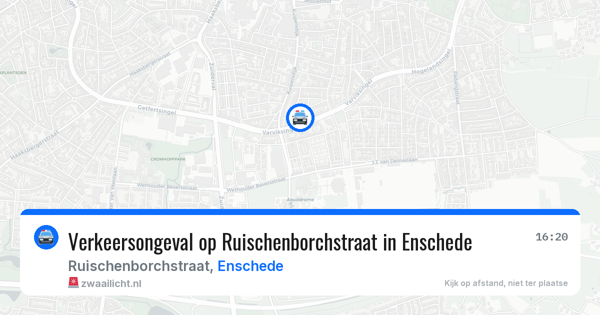 Verkeersongeval op Ruischenborchstraat in Enschede — 7 apr 2026