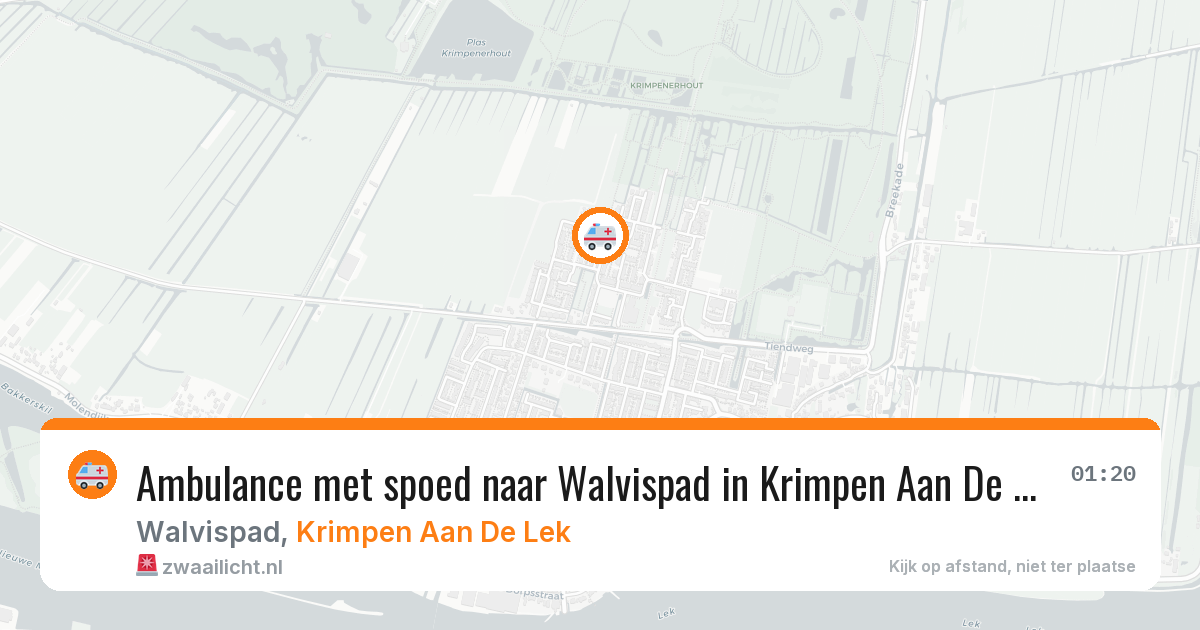 Ambulance met spoed naar Walvispad in Krimpen Aan De Lek — 13 jun 2026