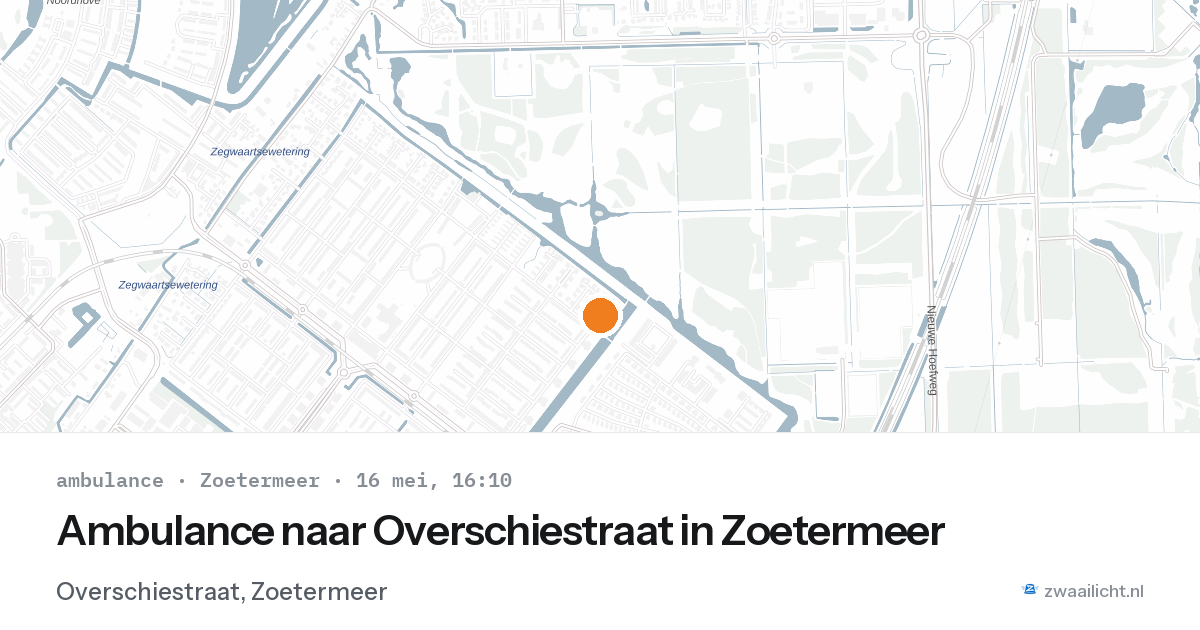 Ambulance naar Overschiestraat in Zoetermeer — 16 mei 2026