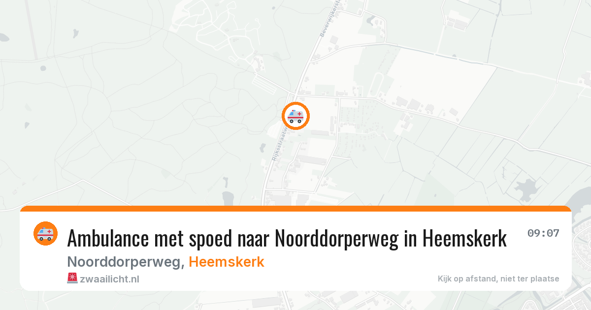 Ambulance met spoed naar Noorddorperweg in Heemskerk — 14 aug 2026