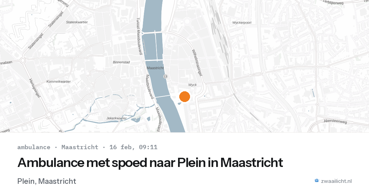 Ambulance met spoed naar Plein in Maastricht — 16 feb 2026