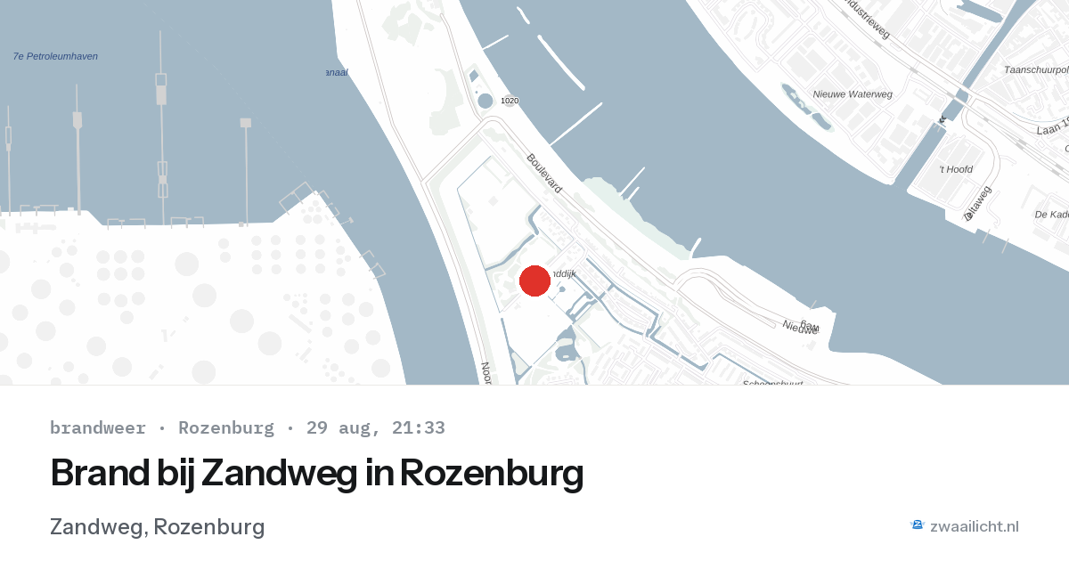 Brand bij Zandweg in Rozenburg — 29 aug 2026