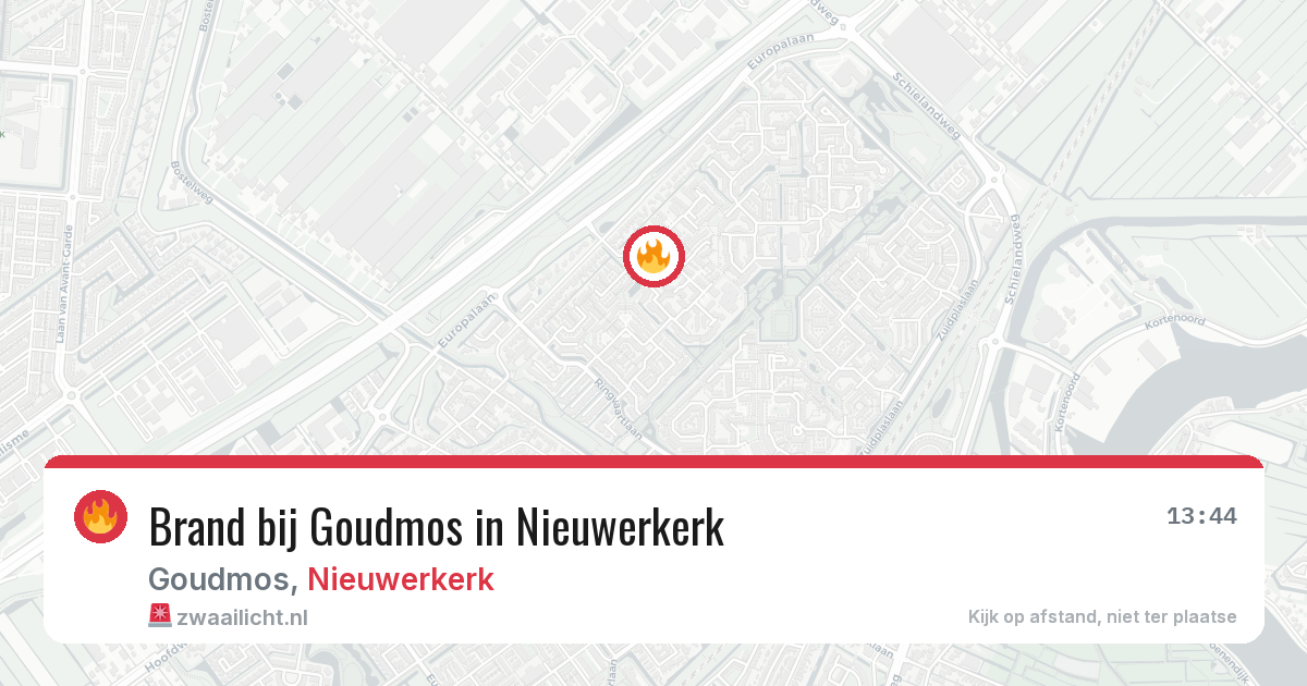 Brand bij Goudmos in Nieuwerkerk — 28 jul 2026