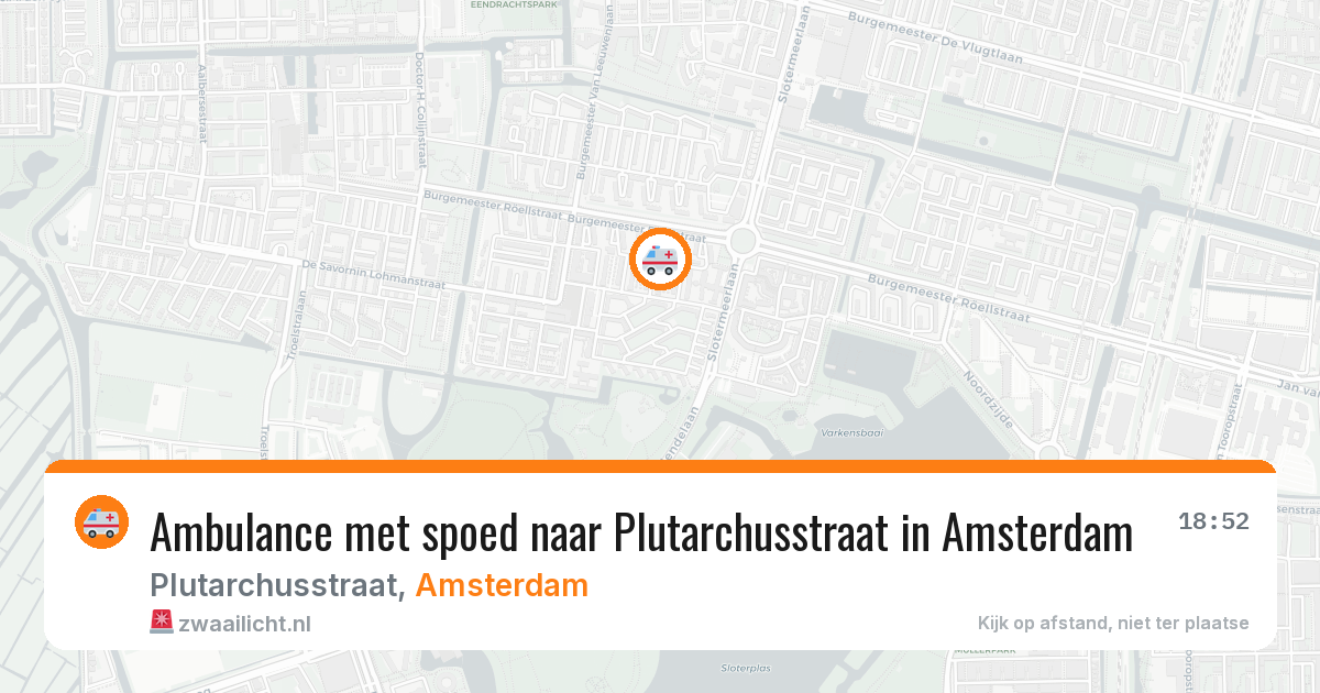 Ambulance met spoed naar Plutarchusstraat in Amsterdam — 8 aug 2026