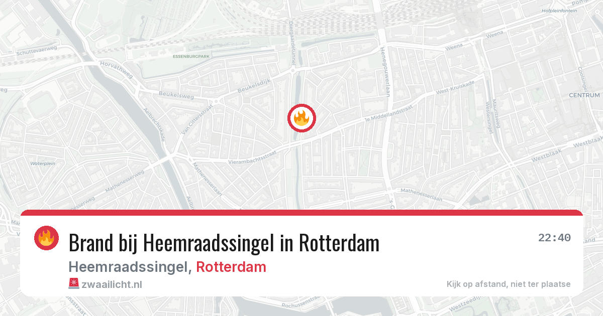 Brand bij Heemraadssingel in Rotterdam — 13 aug 2026