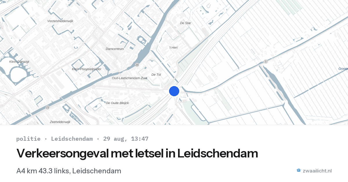 Verkeersongeval met letsel in Leidschendam — 29 aug 2026