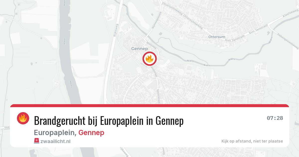 Brandgerucht bij Europaplein in Gennep — 31 jul 2026