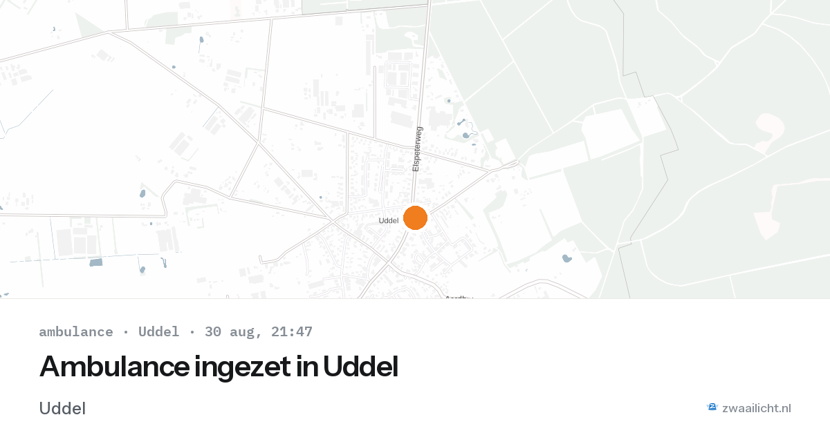 Ambulance ingezet in Uddel — 30 aug 2026