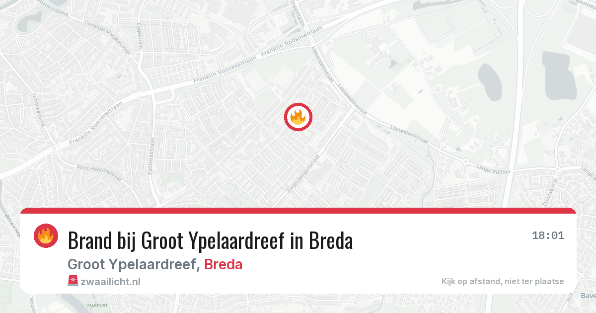 Brand bij Groot Ypelaardreef in Breda — 19 jul 2026
