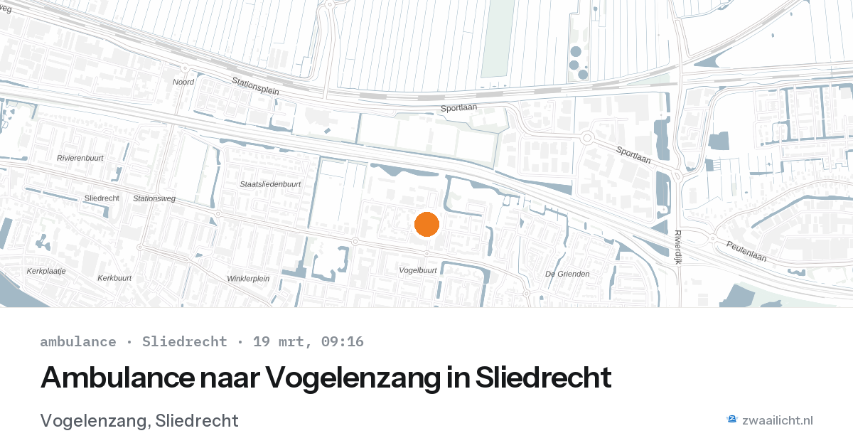 Ambulance naar Vogelenzang in Sliedrecht — 19 mrt 2026