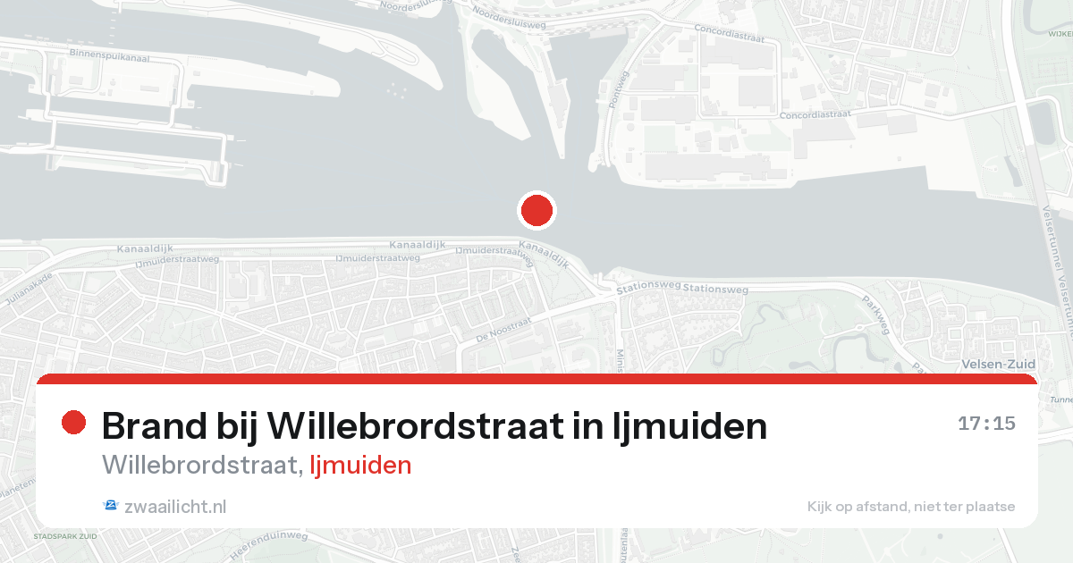 Brand bij Willebrordstraat in Ijmuiden — 16 aug 2026