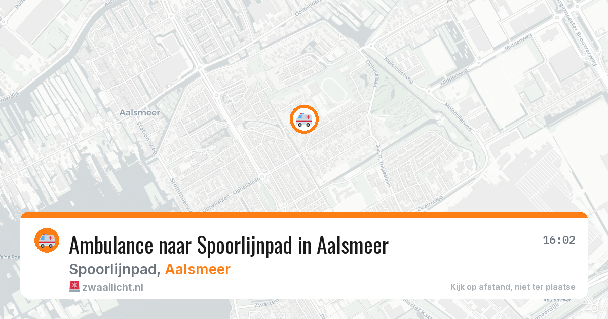 Ambulance naar Spoorlijnpad in Aalsmeer — 13 aug 2026