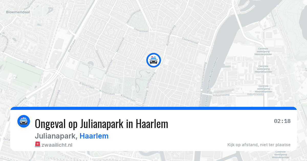 Ongeval op Julianapark in Haarlem — 20 jun 2026