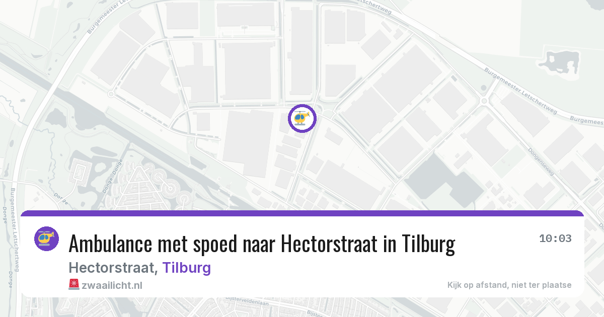 Ambulance met spoed naar Hectorstraat in Tilburg — 5 mrt 2026