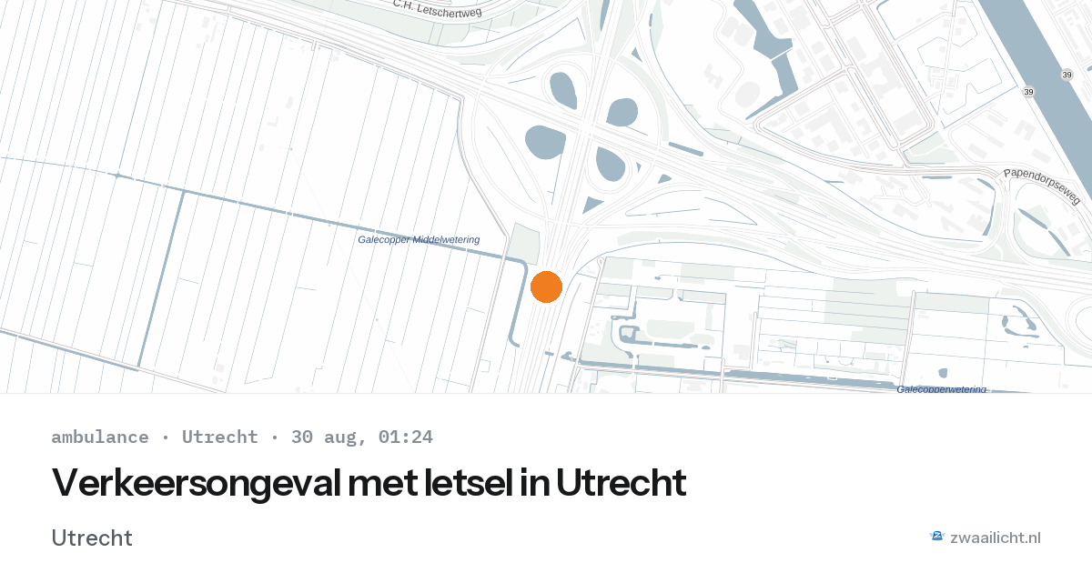 Verkeersongeval met letsel in Utrecht — 29 aug 2026