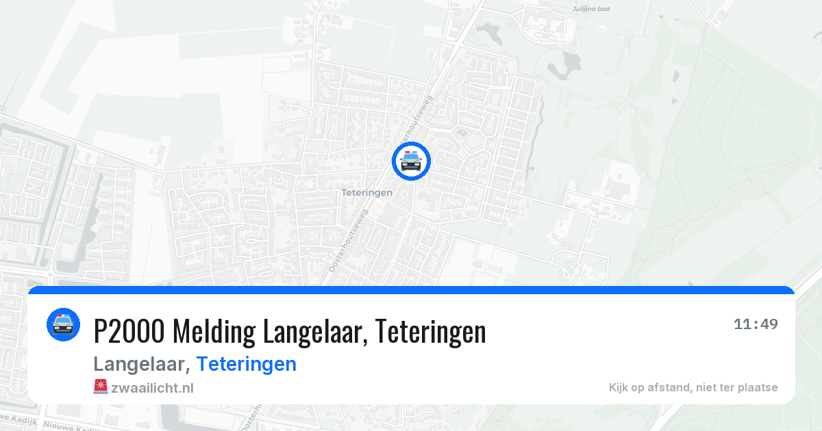 P2000 Melding Langelaar, Teteringen — 29 jan 2026