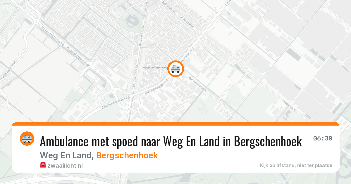 Ambulance met spoed naar Weg En Land in Bergschenhoek — 21 mrt 2026