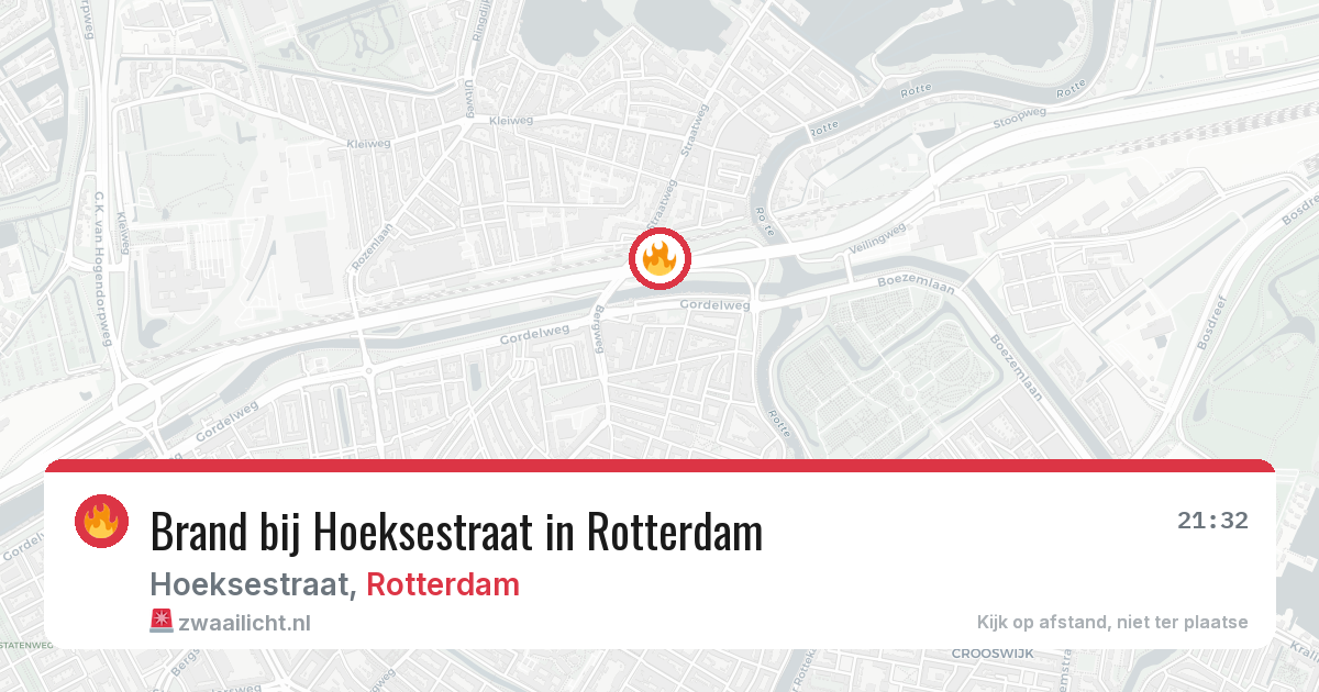 Brand bij Hoeksestraat in Rotterdam — 24 mei 2026