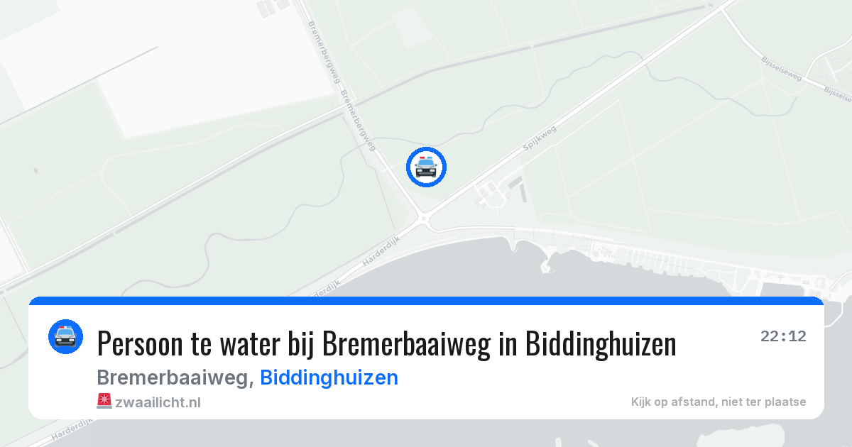 Persoon te water bij Bremerbaaiweg in Biddinghuizen — 22 jun 2026