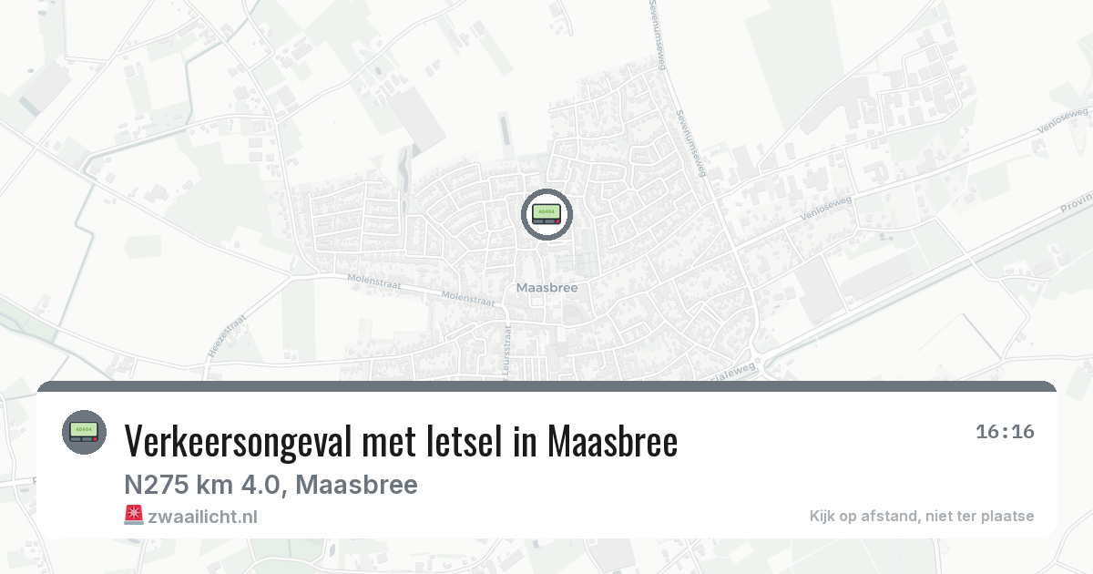Verkeersongeval met letsel in Maasbree — 30 jul 2026