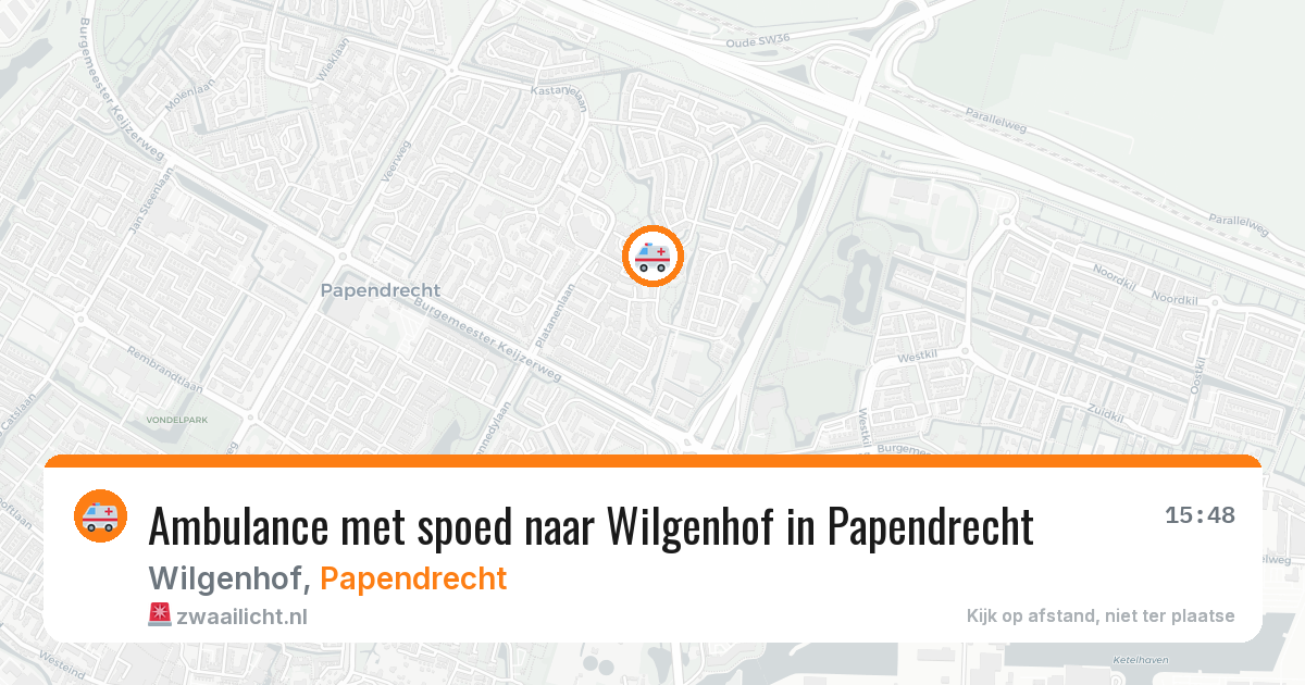 Ambulance met spoed naar Wilgenhof in Papendrecht — 13 apr 2026