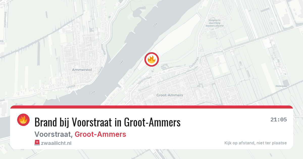 Brand bij Voorstraat in Groot-Ammers — 6 aug 2026