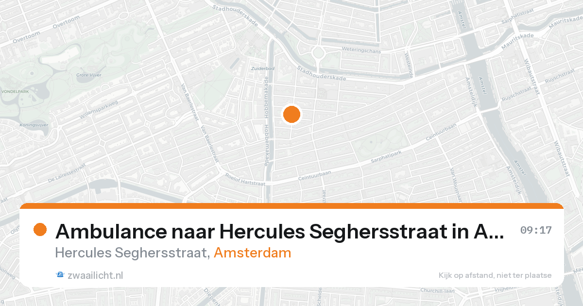 Ambulance naar Hercules Seghersstraat in Amsterdam — 21 aug 2026