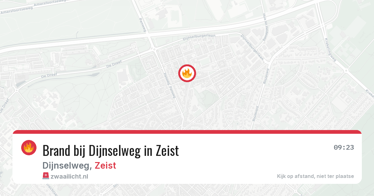 Brand bij Dijnselweg in Zeist — 27 apr 2026