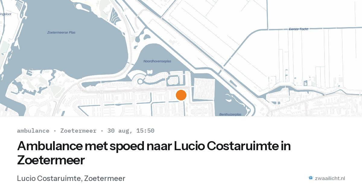 Ambulance met spoed naar Lucio Costaruimte in Zoetermeer — 30 aug 2026