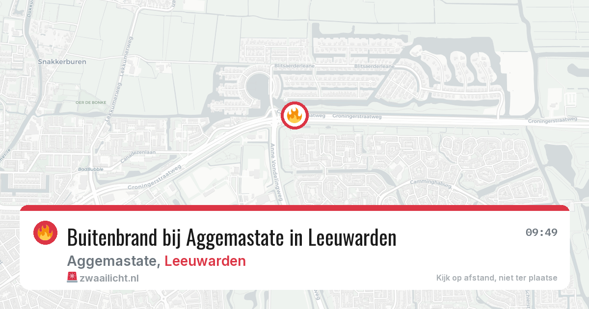 Buitenbrand bij Aggemastate in Leeuwarden — 2 aug 2026