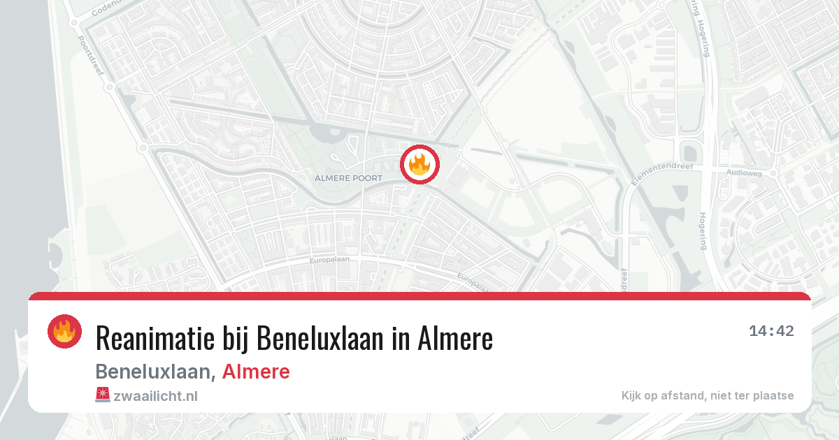 Reanimatie bij Beneluxlaan in Almere — 28 mei 2026