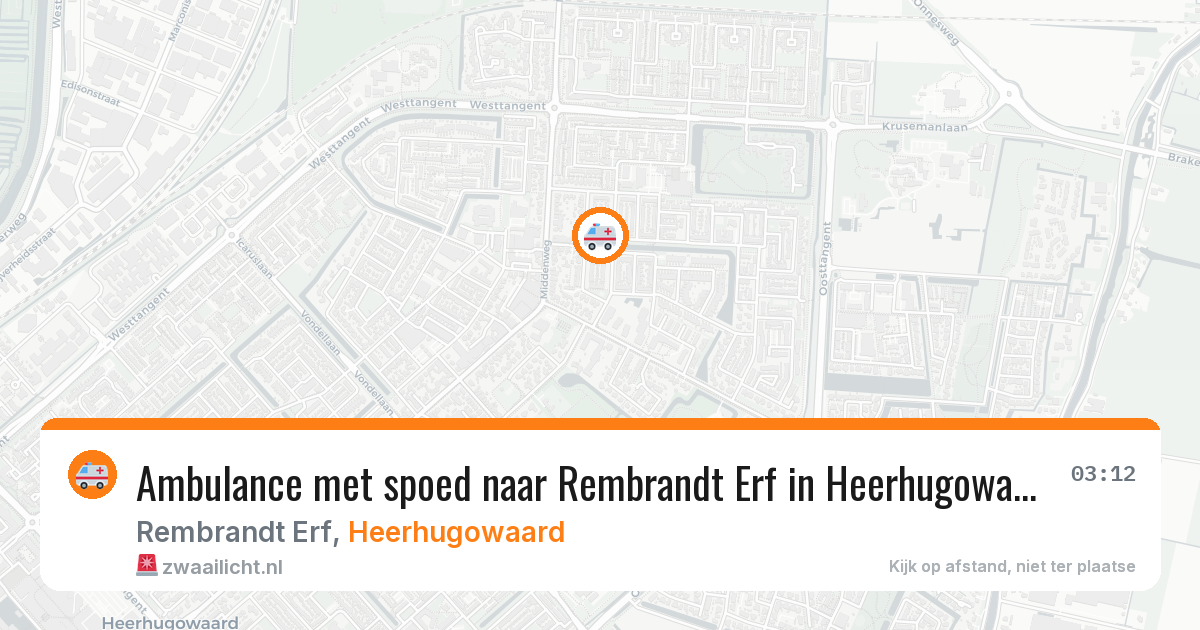 Ambulance met spoed naar Rembrandt Erf in Heerhugowaard — 9 jun 2026