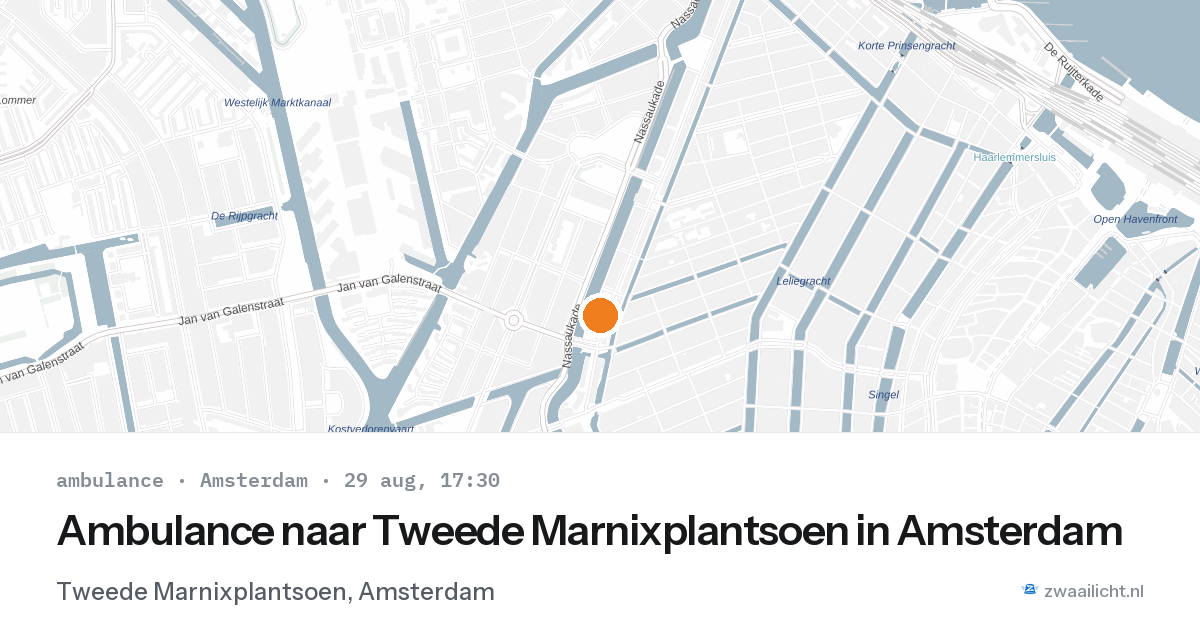 Ambulance naar Tweede Marnixplantsoen in Amsterdam — 29 aug 2026