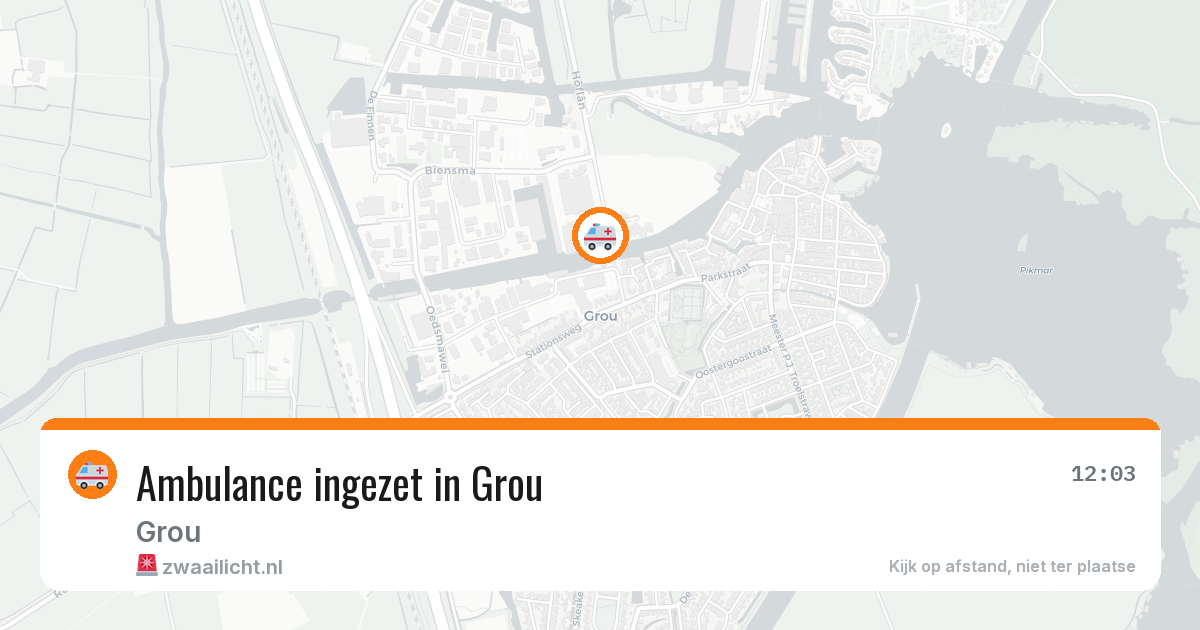 Ambulance ingezet in Grou — 23 jun 2026 | 🚨 Zwaailicht.nl
