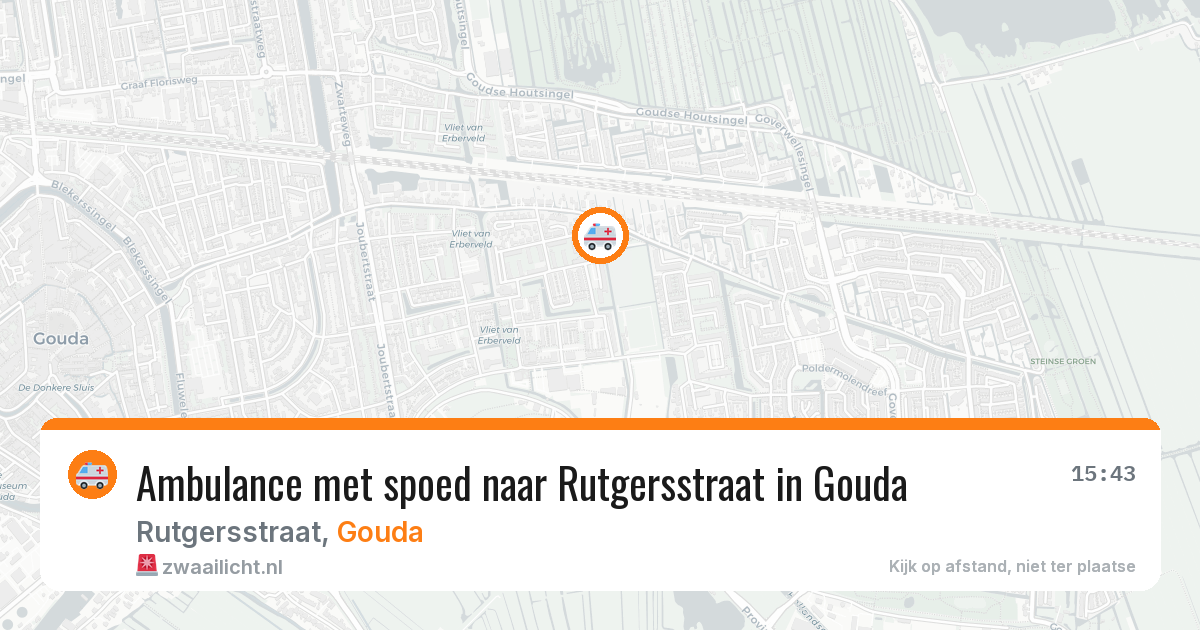Ambulance met spoed naar Rutgersstraat in Gouda — 7 jun 2026
