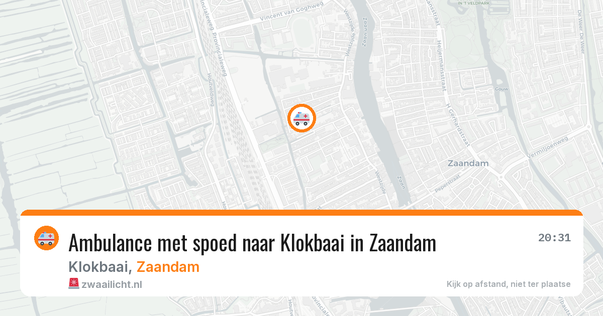 Ambulance met spoed naar Klokbaai in Zaandam — 4 mei 2026