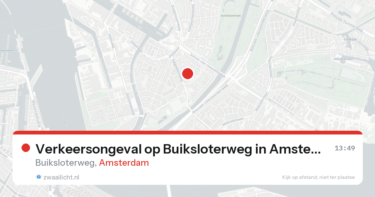 Verkeersongeval op Buiksloterweg in Amsterdam — 15 aug 2026