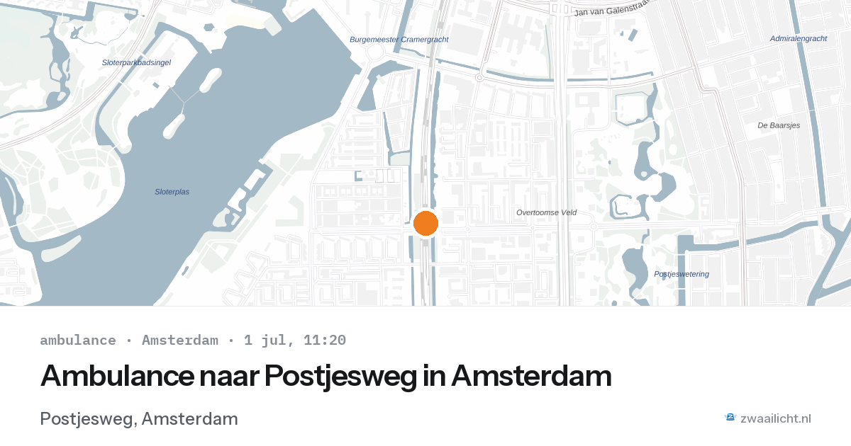 Ambulance naar Postjesweg in Amsterdam — 1 jul 2026